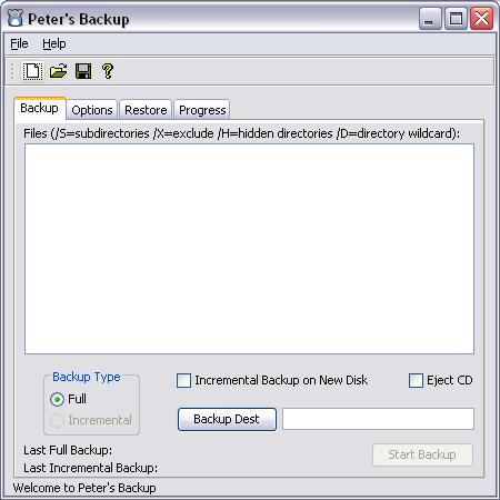 After you have installed the program you are ready to start backing up your files. Click the pbackup shortcut or double click the "pbackup.exe" file.